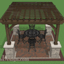 12' x 12' Cedar Pergola - Stone Columns