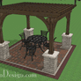 12' x 12' Cedar Pergola - Stone Columns